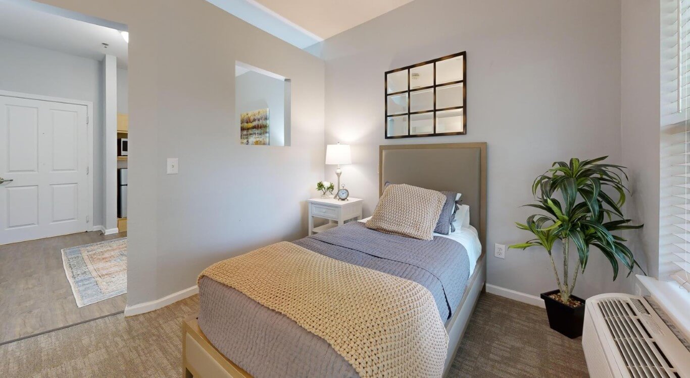 Single Bedroom Area inside Assisted Living Facility for Seniors