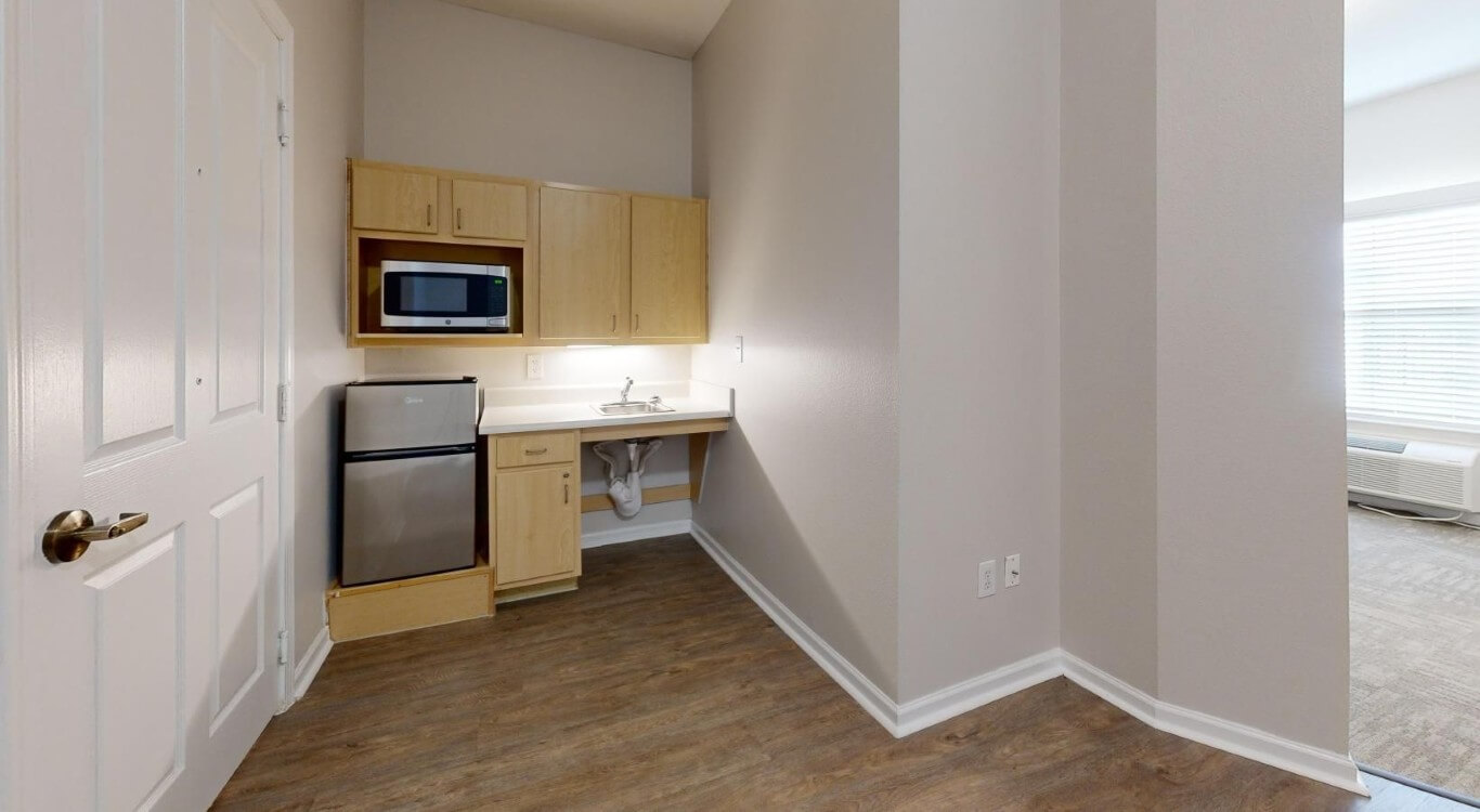 Kitchen Space inside Assisted Living Apartment For Seniors