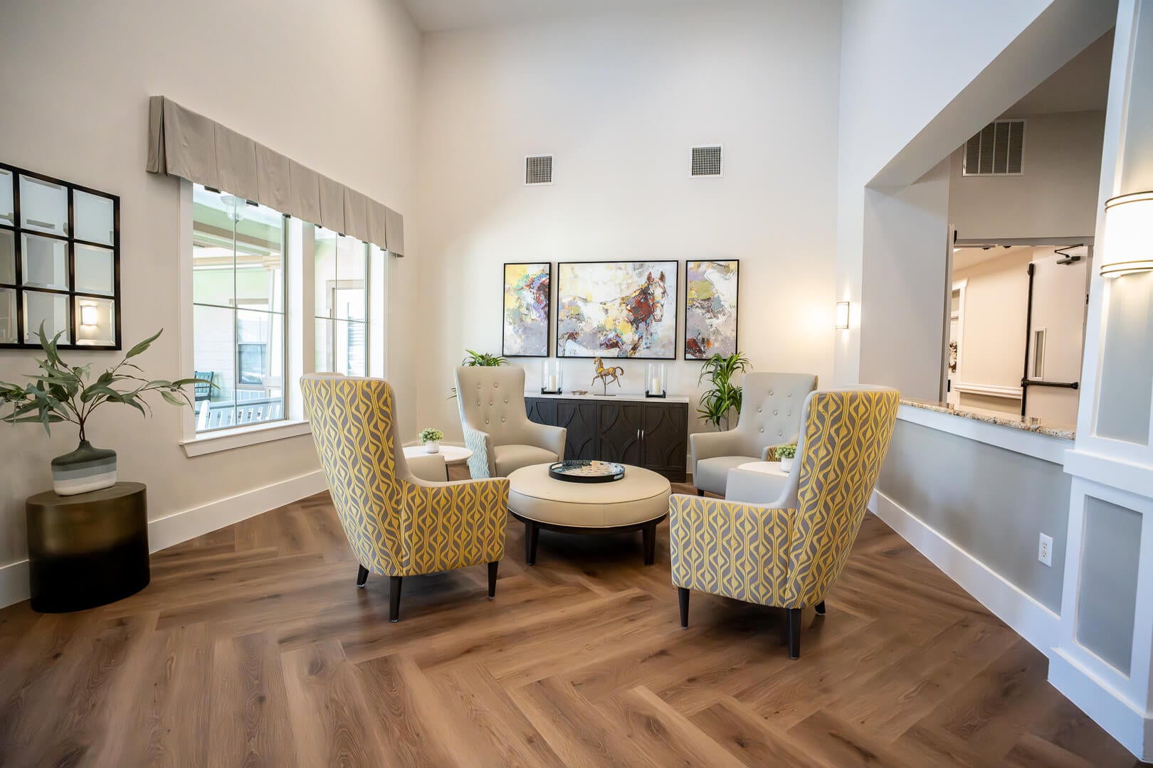 Open Space Lounge Area For Seniors in Memory Care Facility