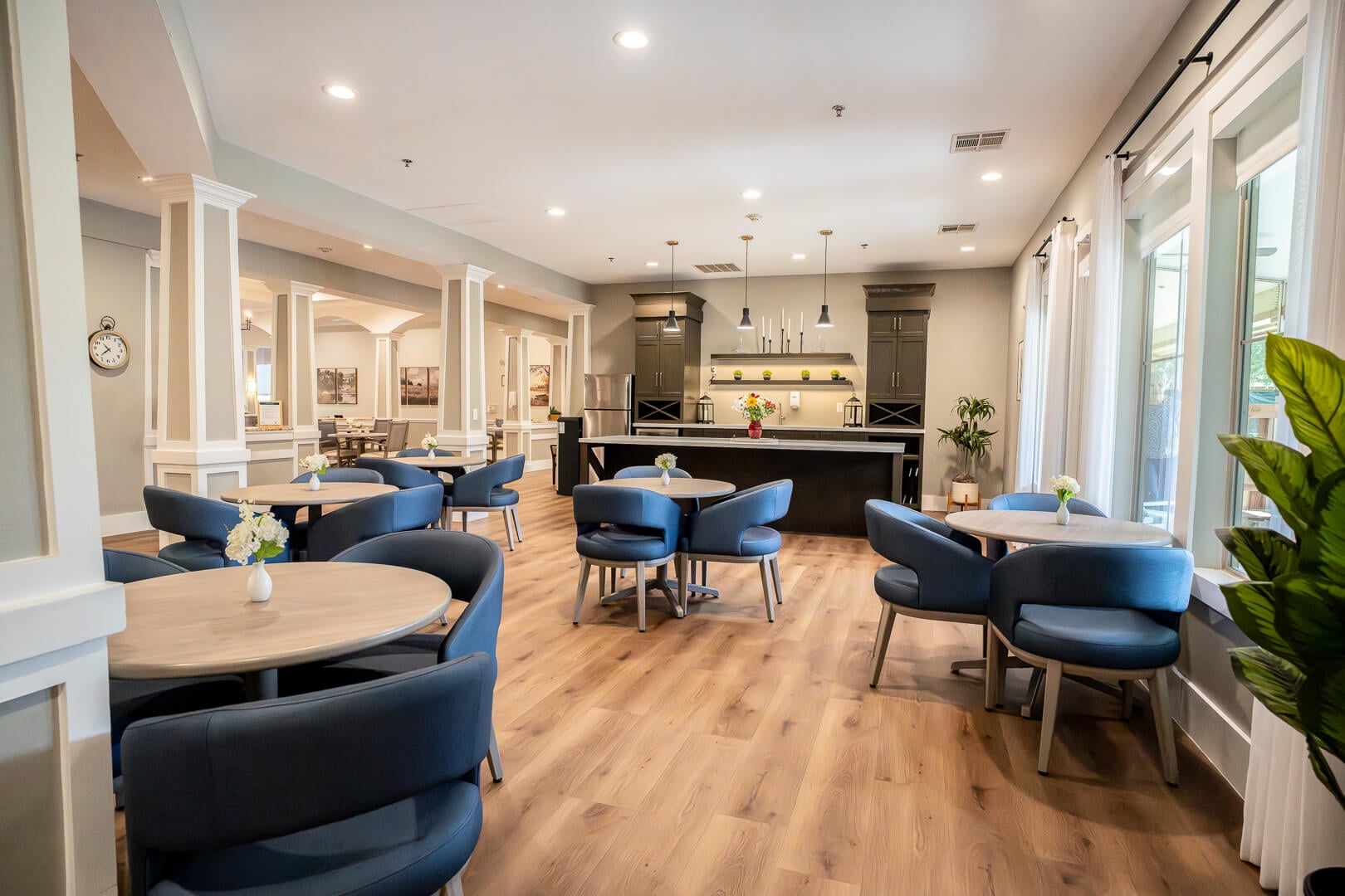 Lounge Area with Kitchen For Seniors in Memory Care Facility