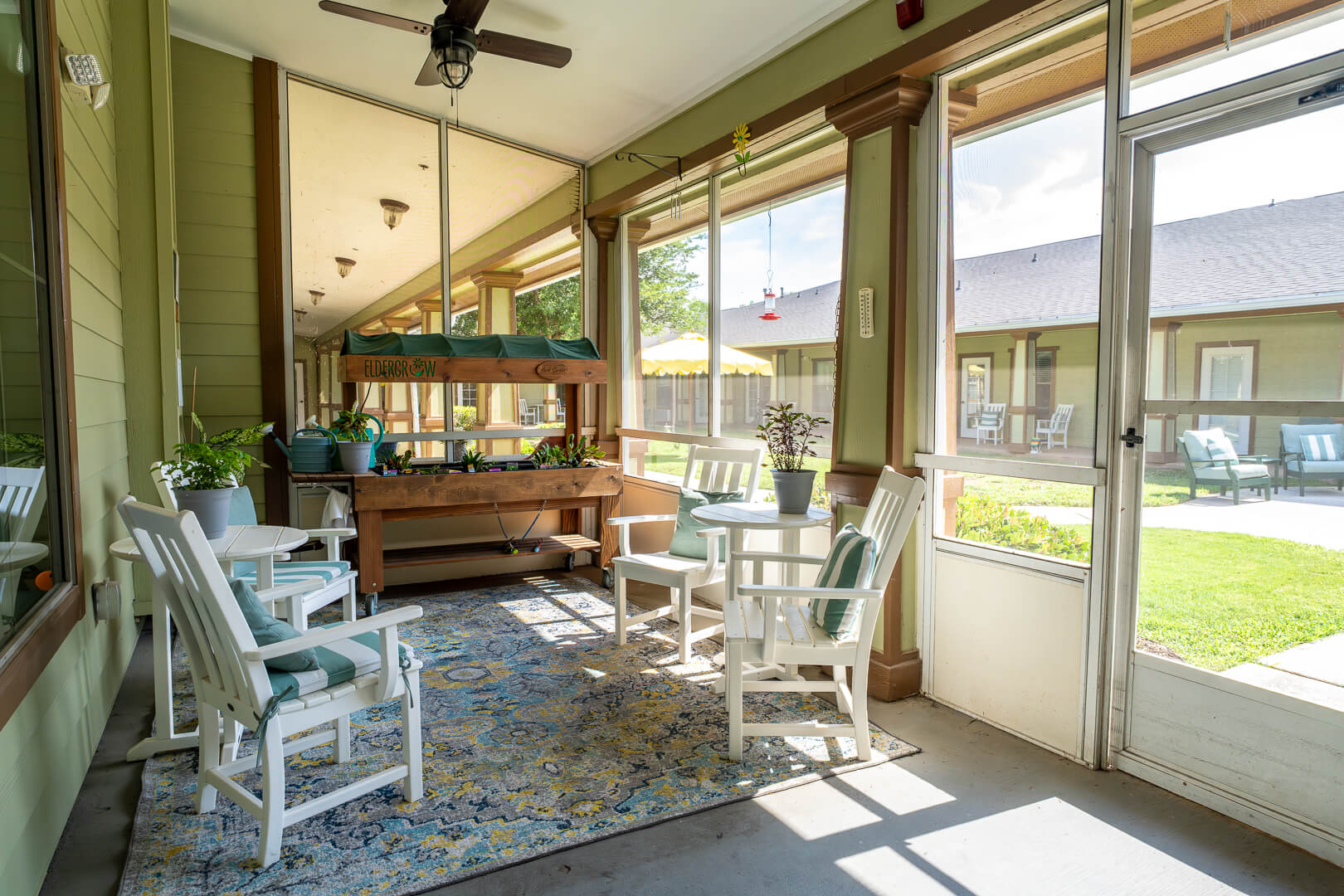 Small Indoor Patio Area at Assisted Living Facility in Sherman TX